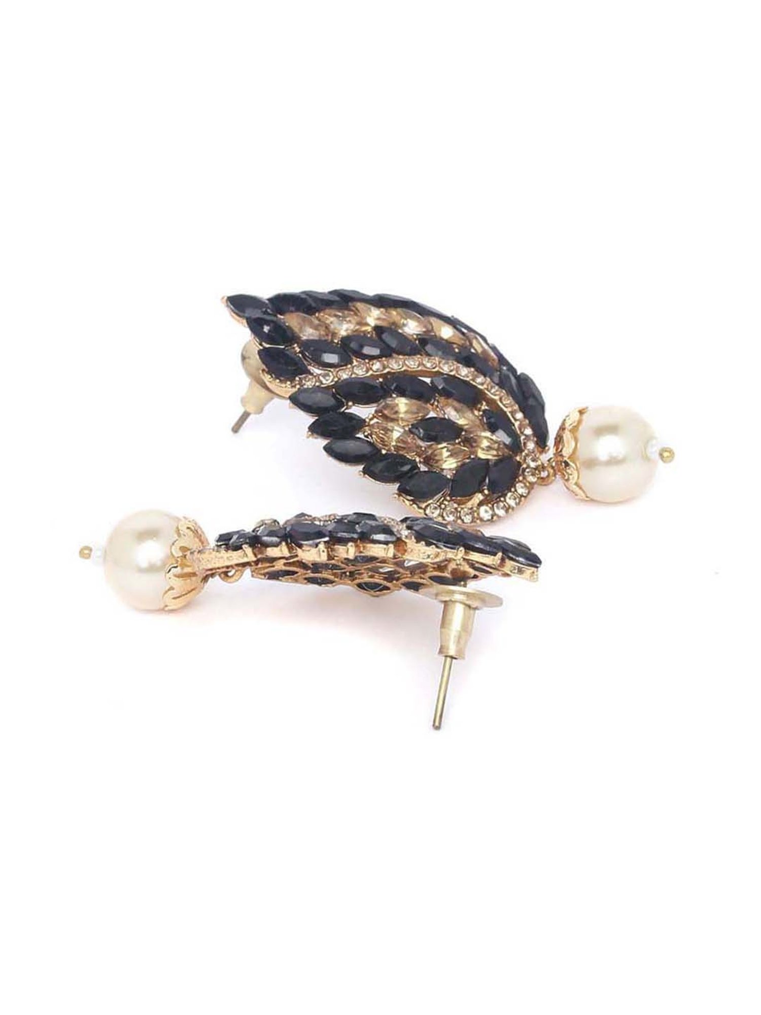 Panash Gold-Plated Handcrafted Paisley Shaped Drop Earrings