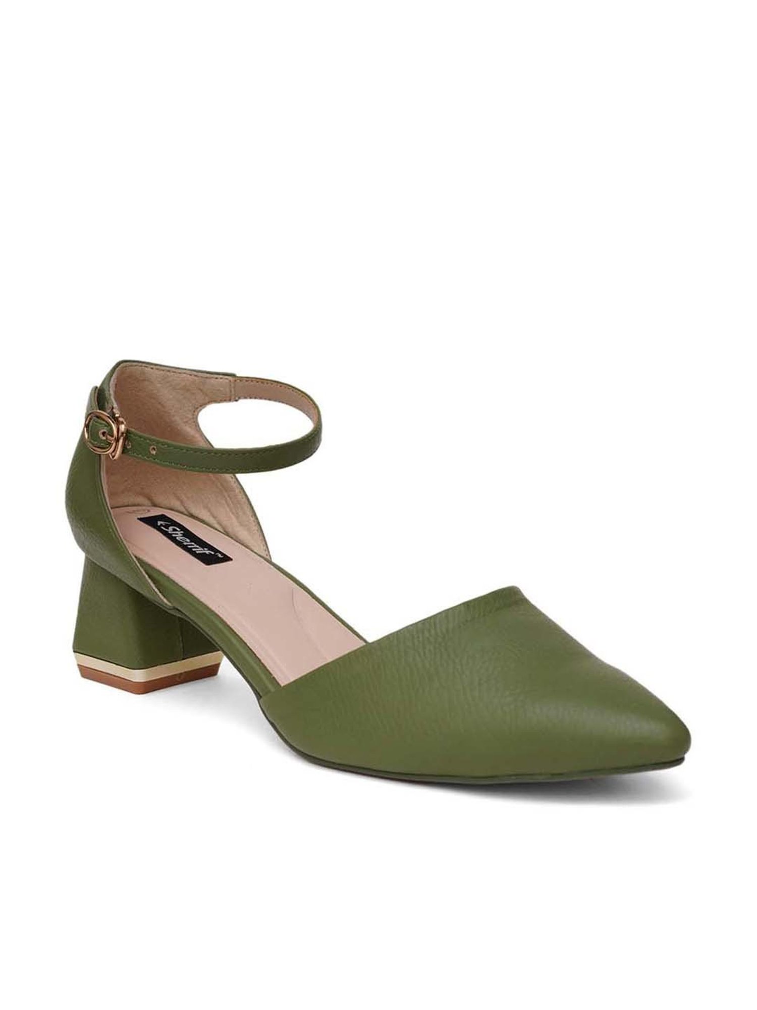 Sherrif Women's Green Ankle Strap Sandals