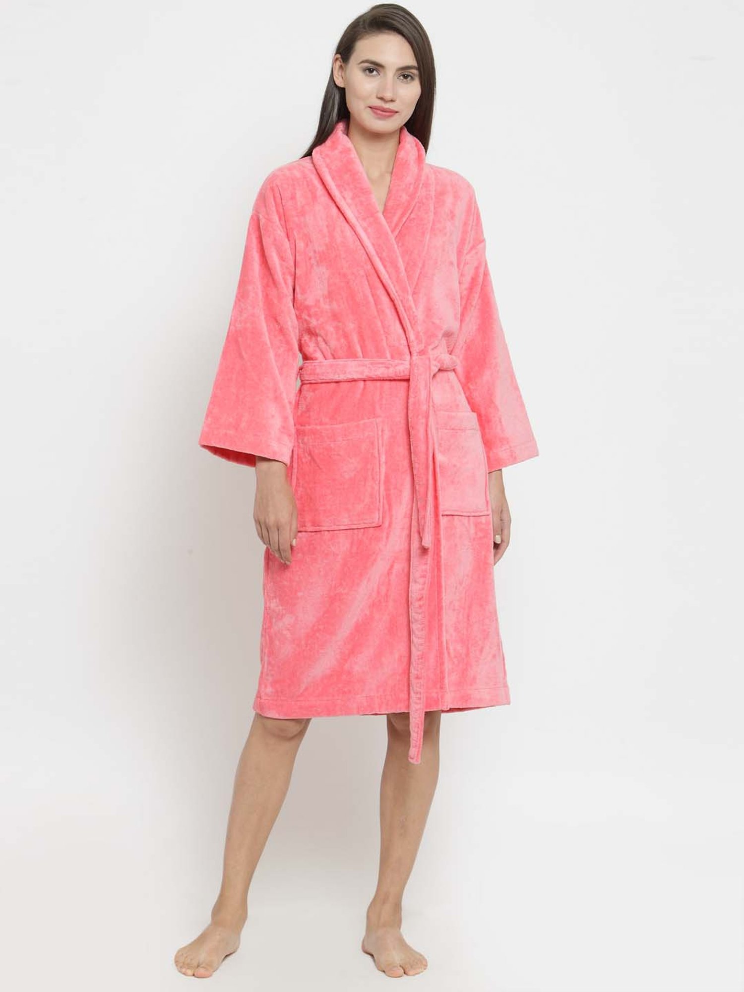 Trident Strawberry Pink Cotton 350 GSM Bathrobe