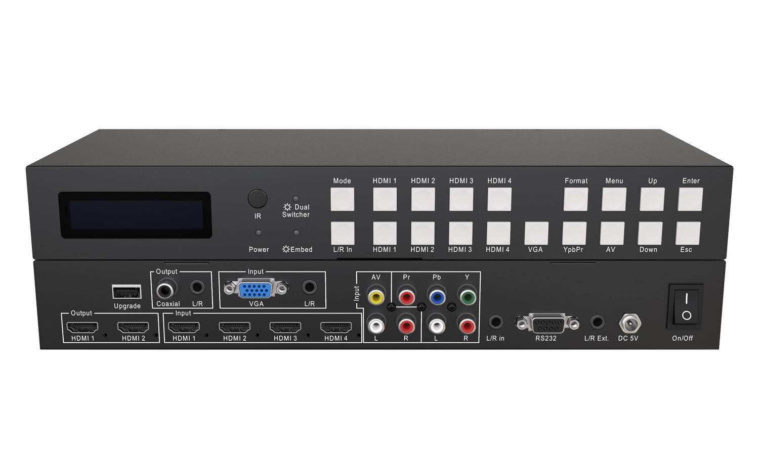 BZBGEAR 7x2 4K Presentation Scaler Switcher with HDMI/VGA/Component/Composite Inputs and HDMI Out