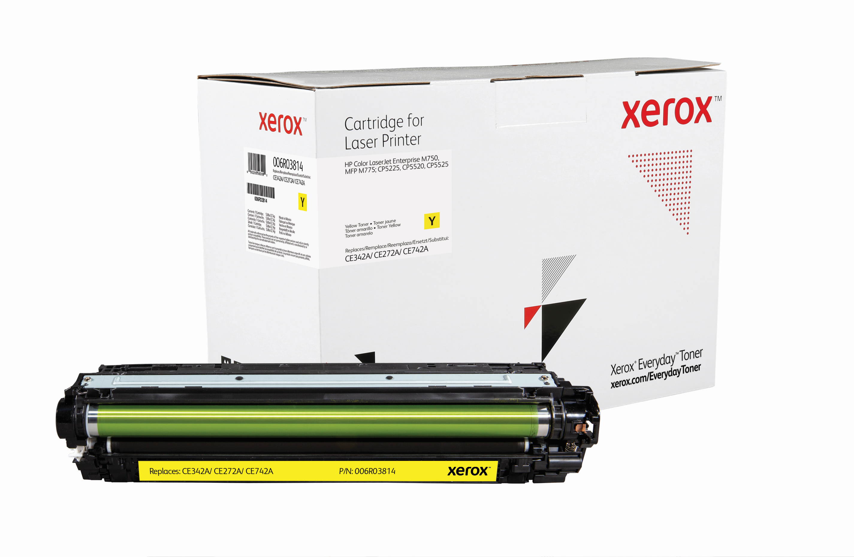 Xerox 006R03814 Compatible Toner Cartridge Replaces HP CE342A/ CE272A/ CE742A Yellow Toner Standard Yield