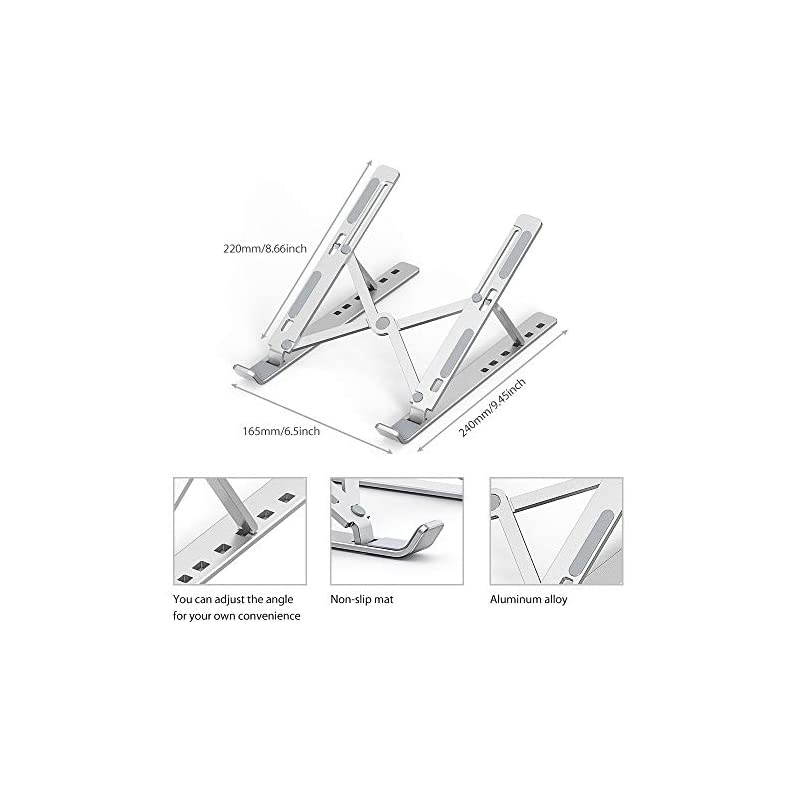 Laptop Stand Portable MacBook Stand Foldable Aluminum Alloy Ventilated Notebook Riser Adjustable Six EyeLevel Ergonomic Laptop Riser for 10156 Notebook Thinkpad Tablet