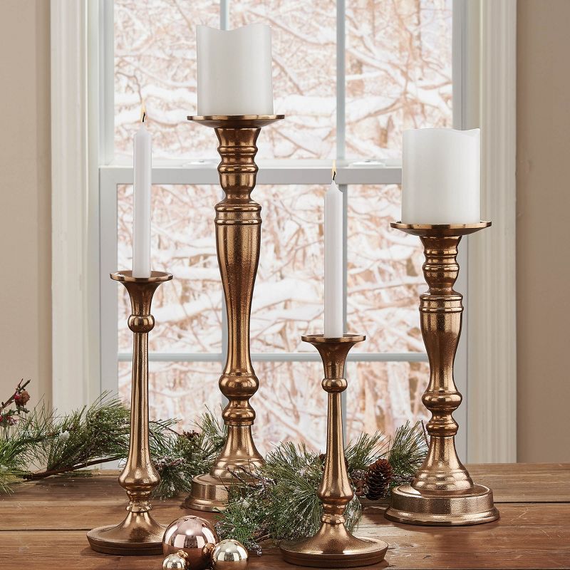Split P Tall Gena Pillar Holder - Gold