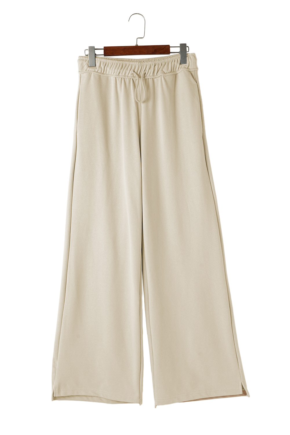 Apricot Solid Color Wide Leg Pants