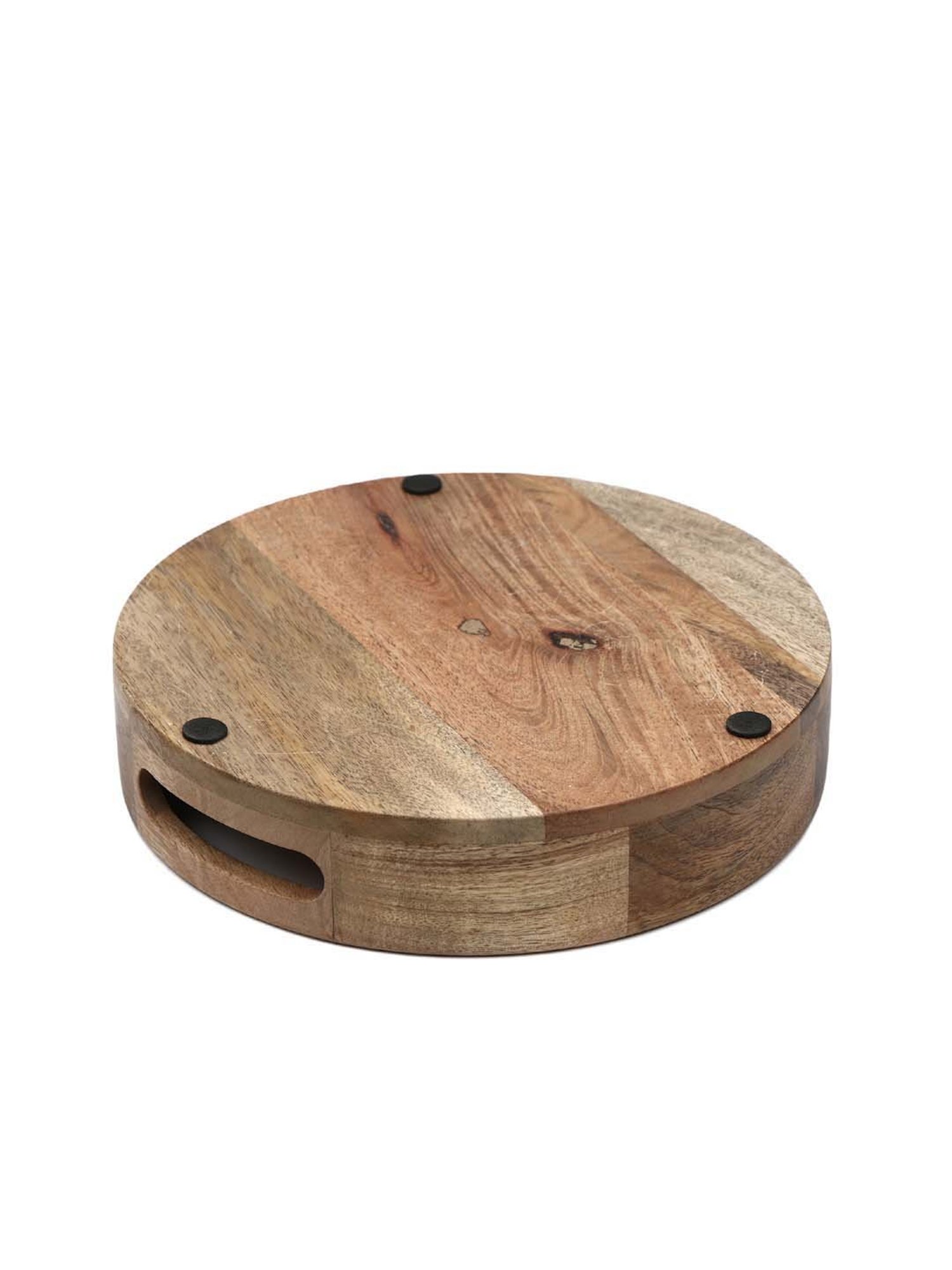 VarEesha Moroccan Mango Wood 10 Inch Circular Tray - Set of 1