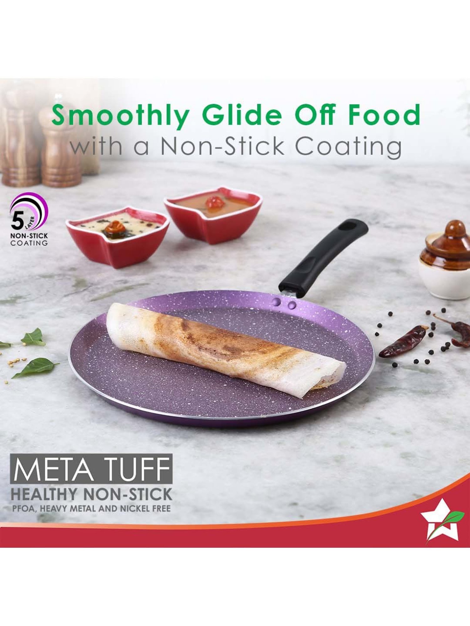 Wonderchef Tivoli Induction Bottom Purple Non-Stick 4-Piece Cookware Set