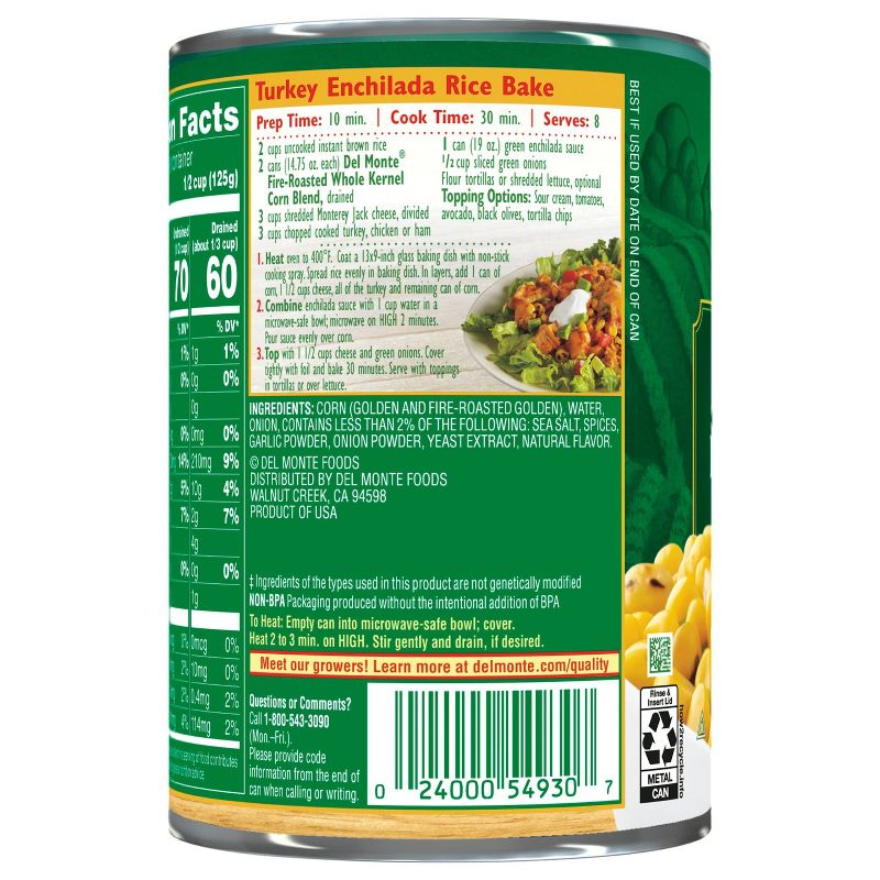 Del Monte Whole Kernel Fire-Roasted Corn Blend 14.5oz