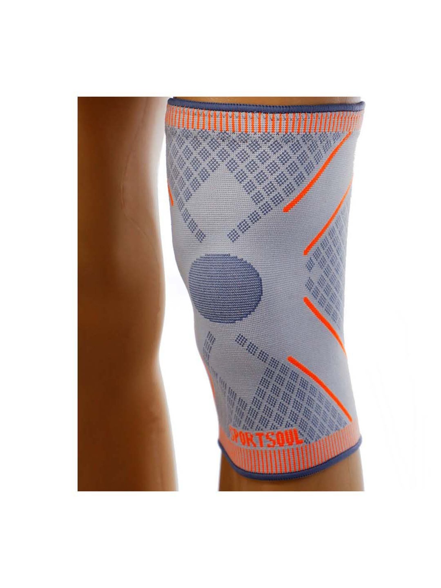 SportSoul Blue & Orange Anti Slip Compression Knee Support Pack of 2 (Medium)