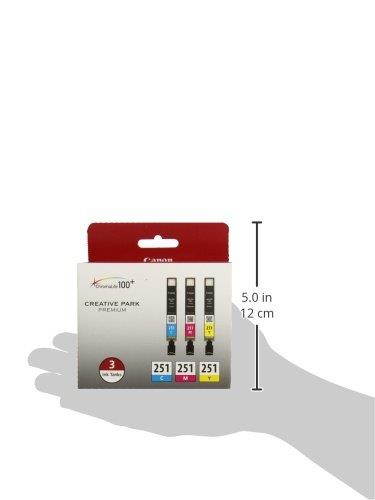 Canon CLI-251 CYAN,MAGENTA,YELLOW Ink, Compatible to MX922,MG7520,MG7120,MG6620,MG5620,iP8720,MG6420,MG6320 and MG5420, 3/Pack