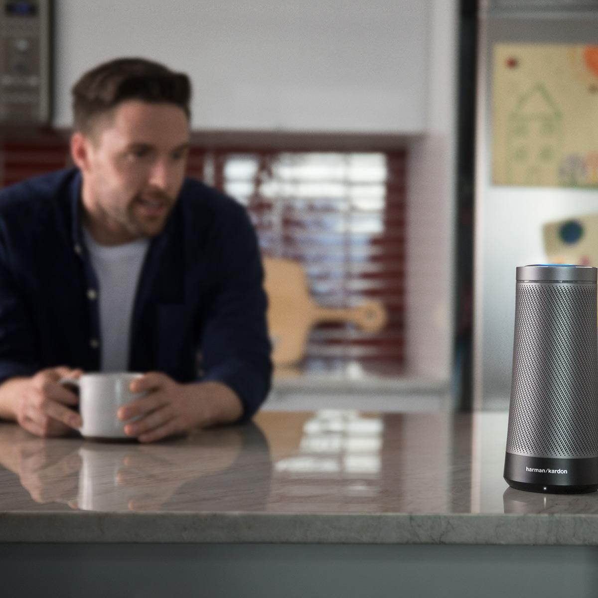 Harman Kardon INVOKE Voice-Activated Speaker with Cortana HKINVOKESILAM (Silver)