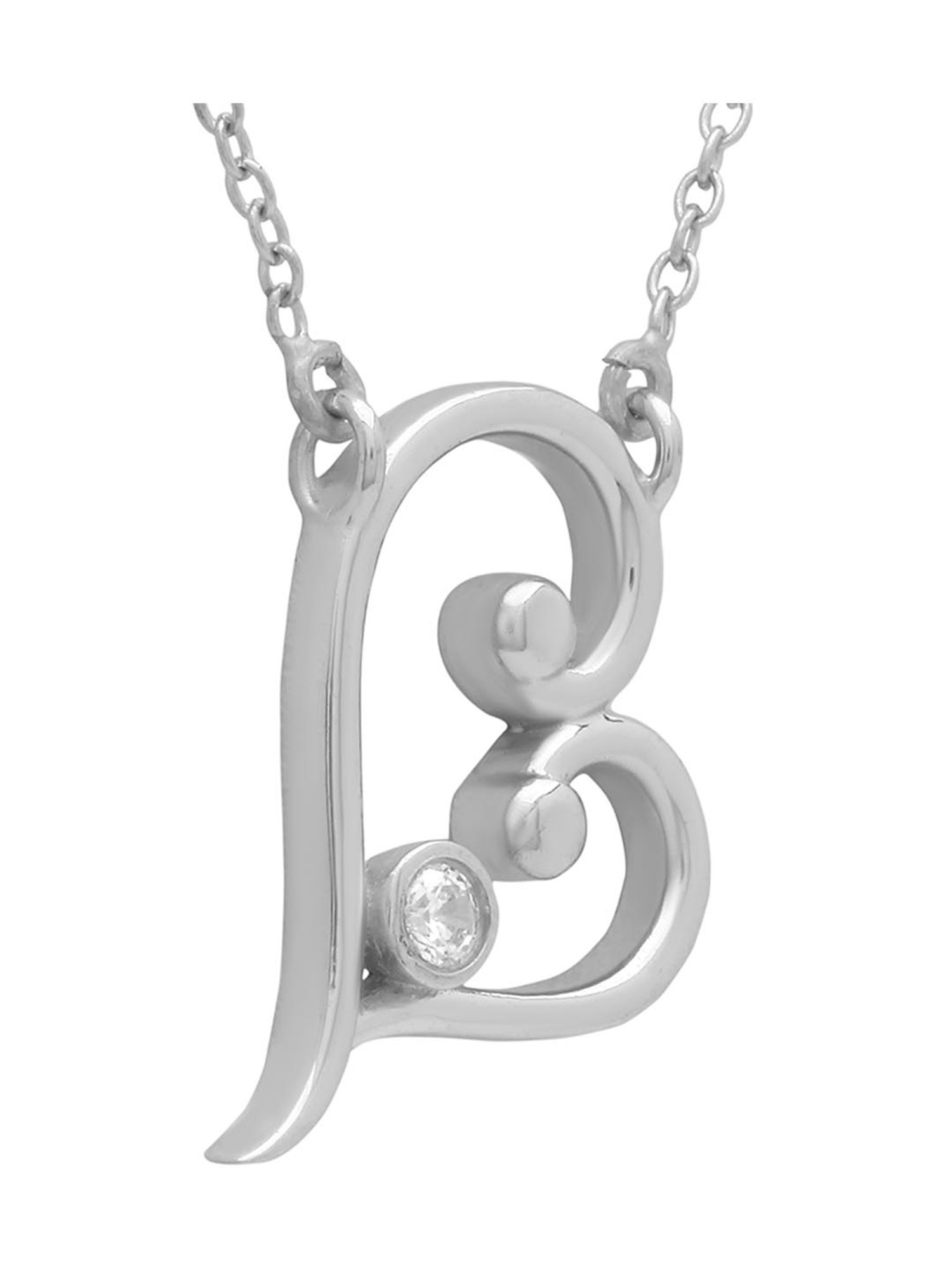 Anayra 92.5 Sterling Silver Heart Pendant with Chain for Women