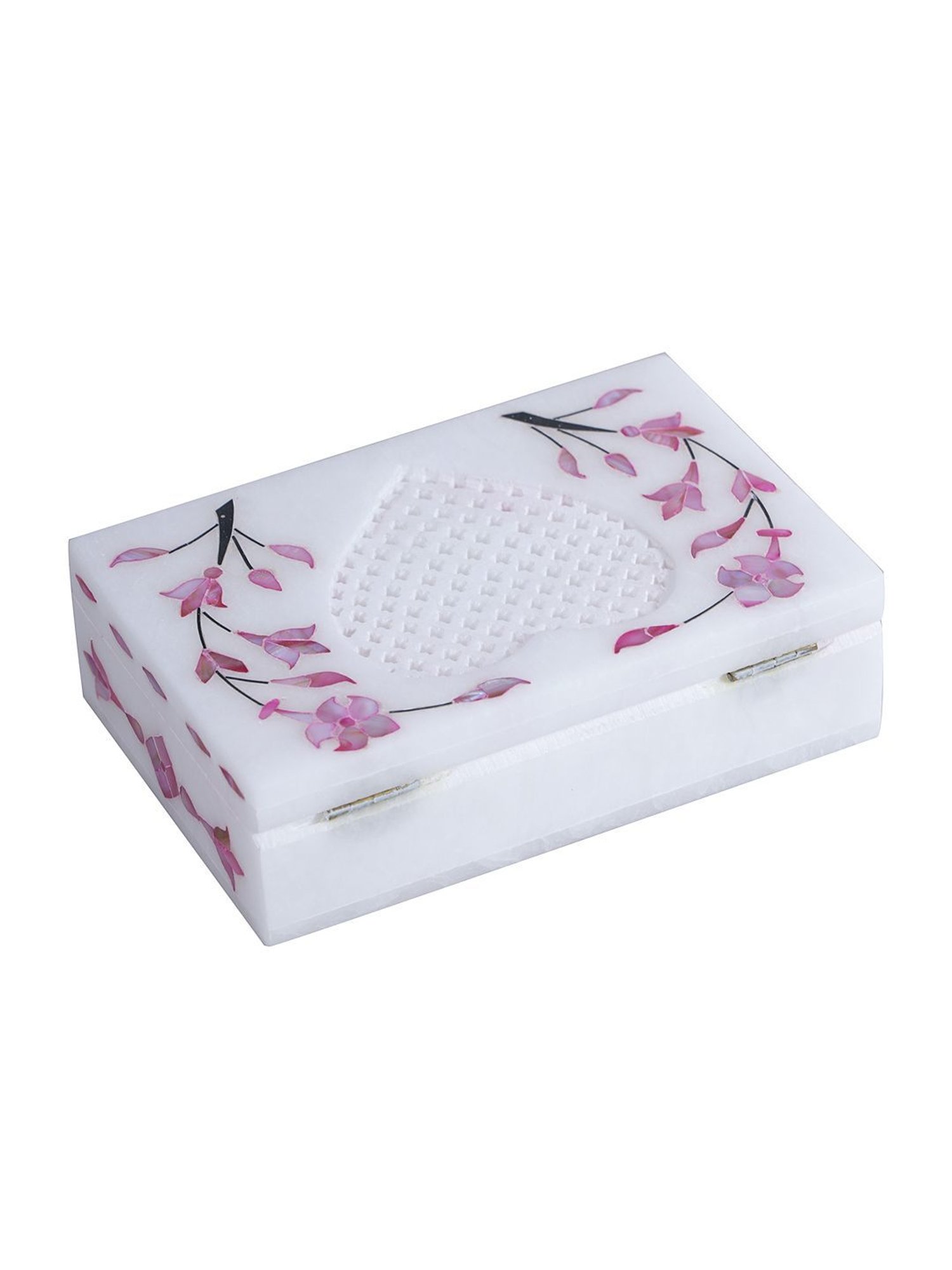 Aapno Rajasthan Pink & White Marble Jewellery Box