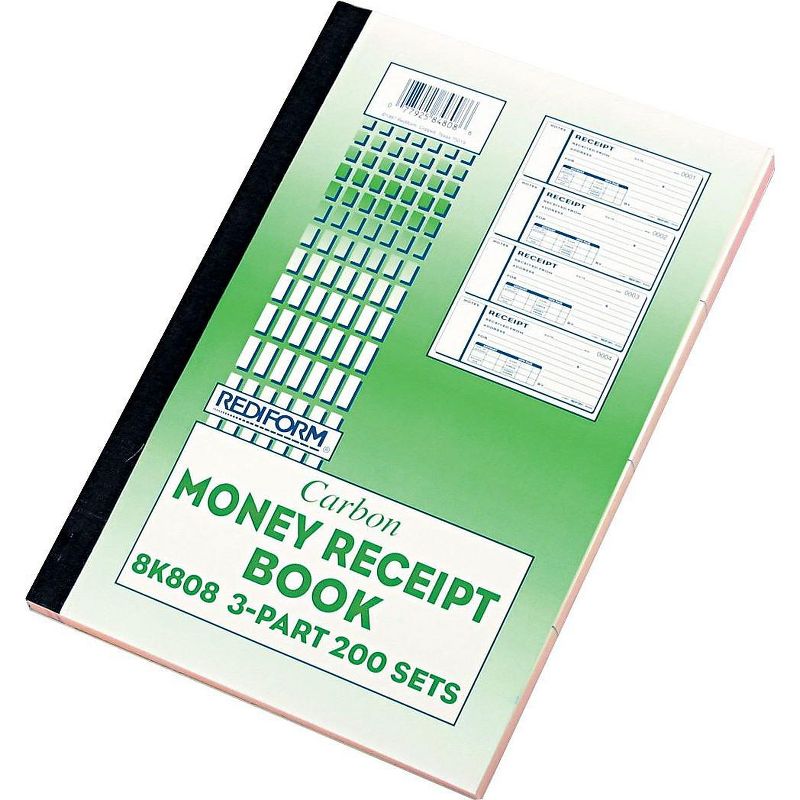 Rediform Receipt Book 2 3/4 x 7 Triplicate with Carbons 200 Sets/Book 8K808