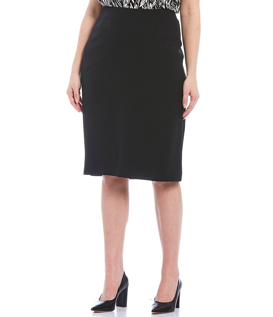 Kasper Plus Stretch-Crepe Skimmer Skirt