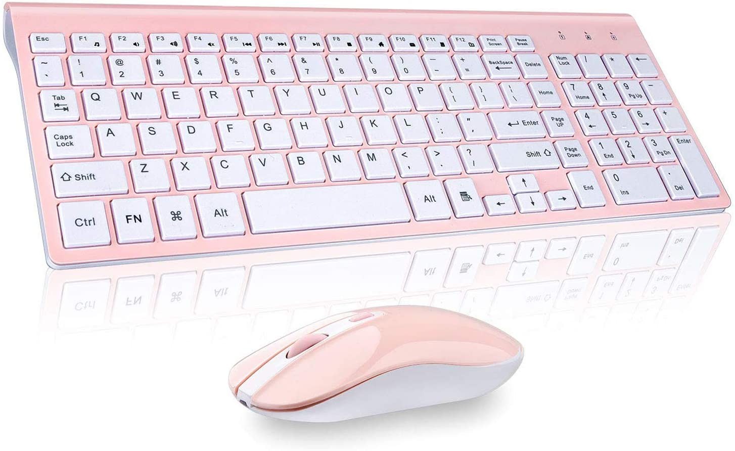 Wireless Keyboard Mouse Combo, Cimetech Compact Full Size Wireless Keyboard and Mouse Set 2.4G Ultra-Thin Sleek Design for Windows, Computer, Desktop, PC, Notebook, Laptop