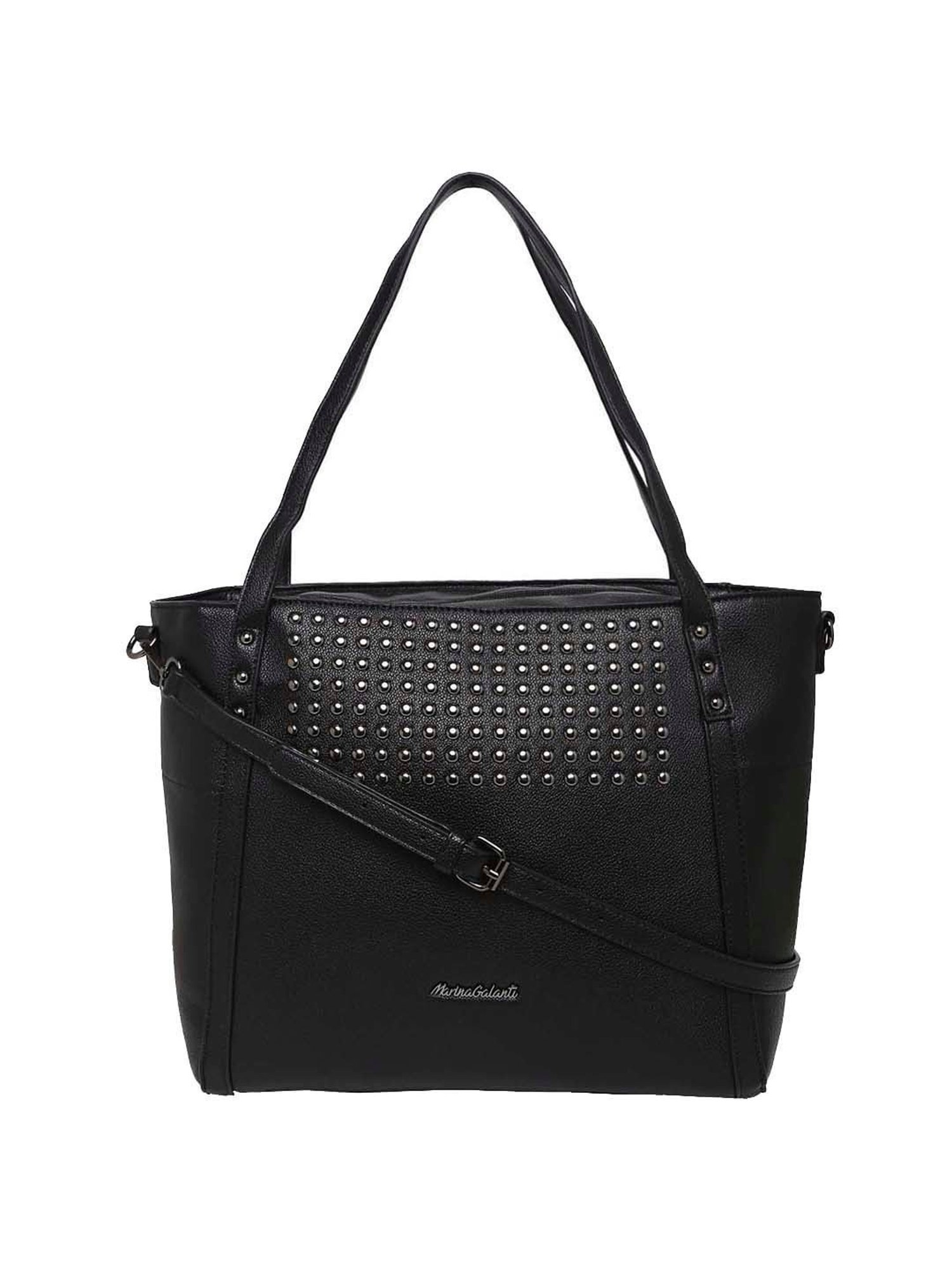 Marina Galanti Black Rivets Medium Tote Handbag