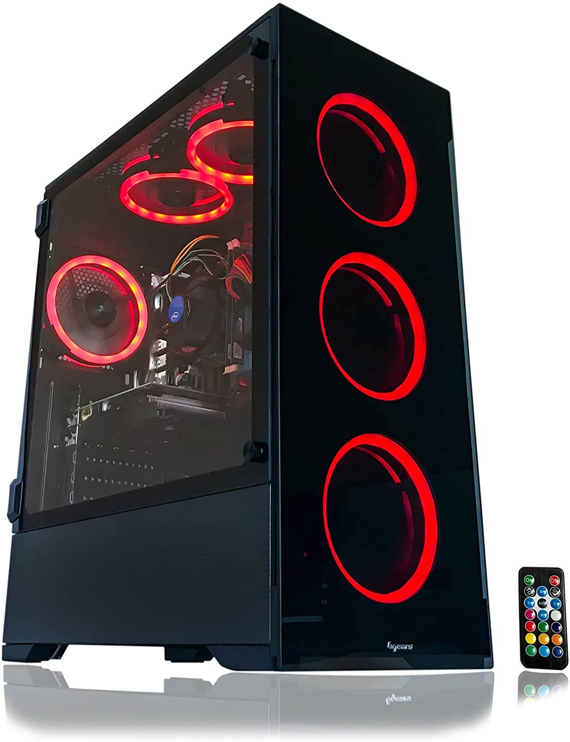 Gaming PC Desktop Computer Intel i5 3.10GHz,8GB Ram,1TB Hard Drive,Windows 10 pro,WiFi Ready,Video Card Nvidia GTX 650 1GB, 6 RGB Fans with Remote