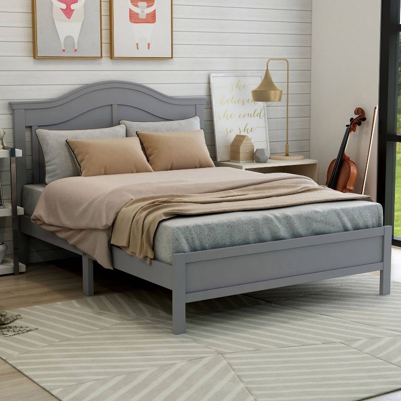 Full Marbry Platform Bed Gray - miBasics