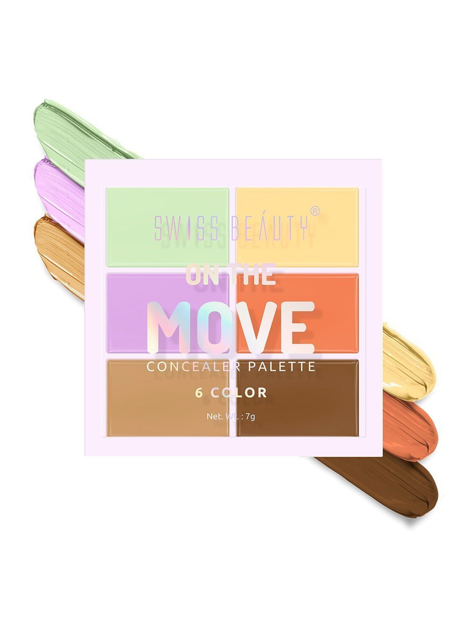SWISS BEAUTY On the Move Concealer Palette 6 Color Correct & Contour - 7 gm