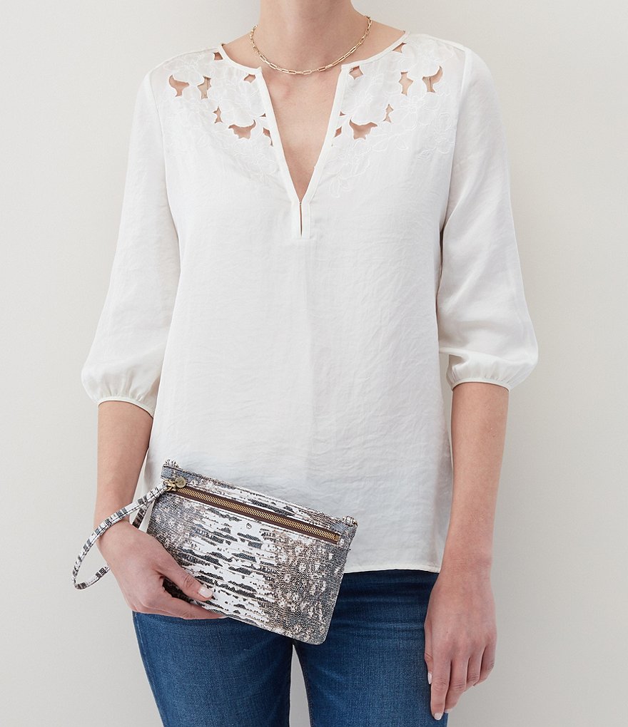 Michael Kors Zebra Signature Jet Set Double Zip Wristlet