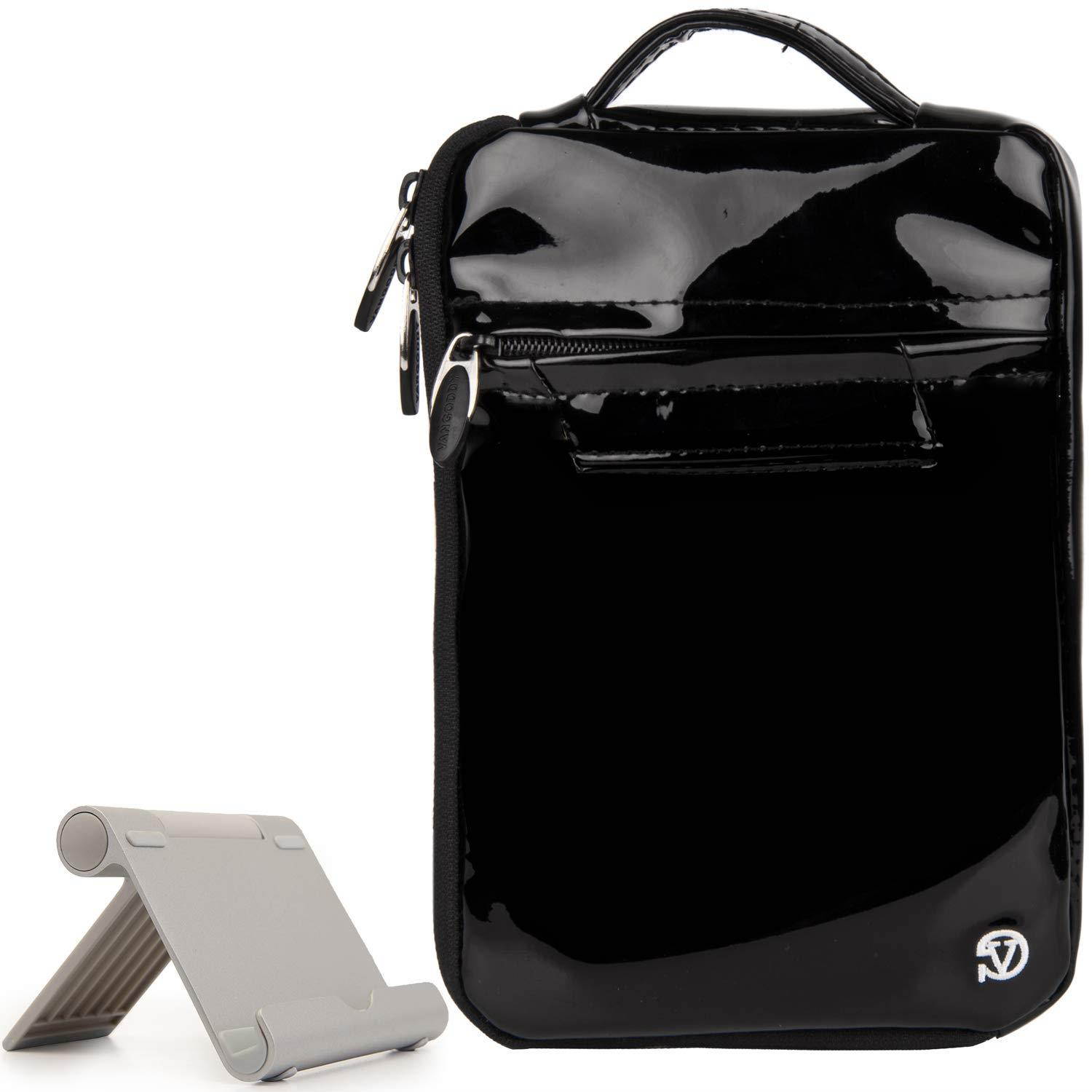 VanGoddy Glossed Black Padded Tablet Sleeve Carrying Case with Multi-Angle Stand for Amazon Fire 7, Kindle, Back Light, Voyage, Paperwhite