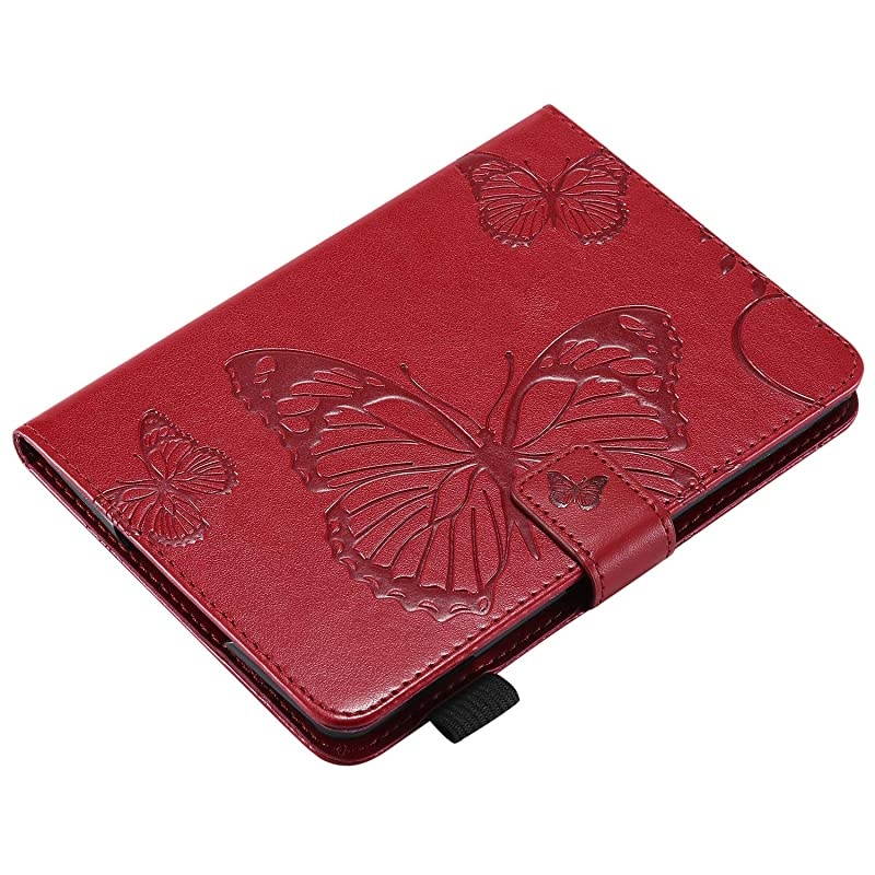 Kindle Paperwhite 1 2 3 4 Slimshell Protective Leather Lightweight Case Card Slots for Kindle EReader Fit All 2012 2013 2015 2016 Version and 10th Gen2018 Release Red Butterfly