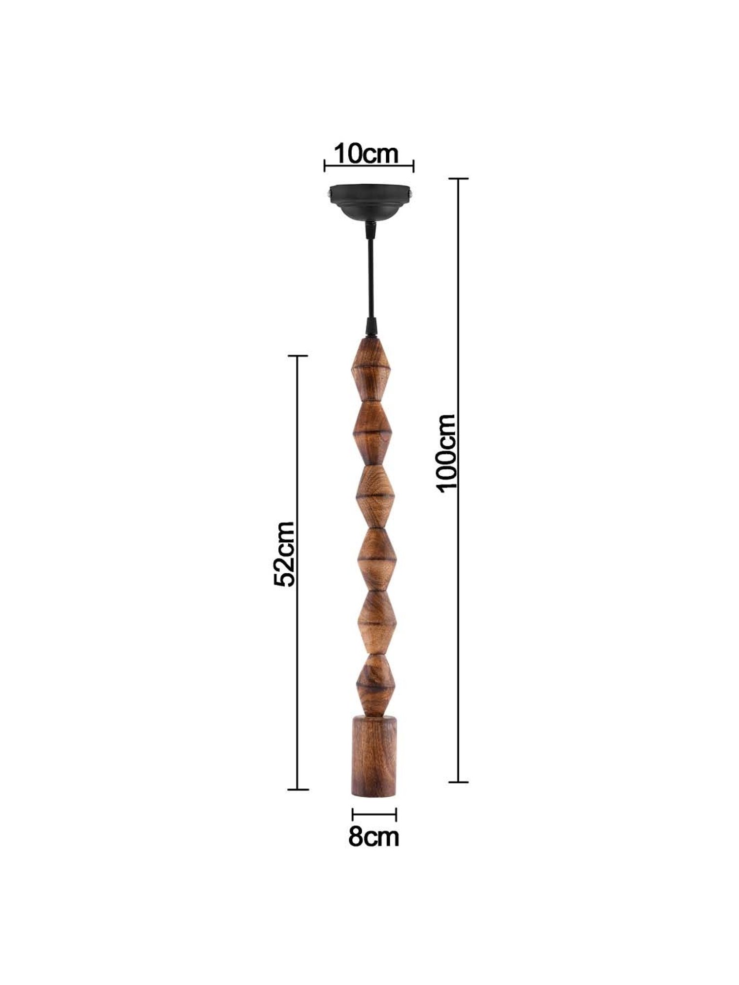Homesake Rustic Brown Wooden Diamond Beaded Swag Hanging Light - Set of 1 (Bulb not included)