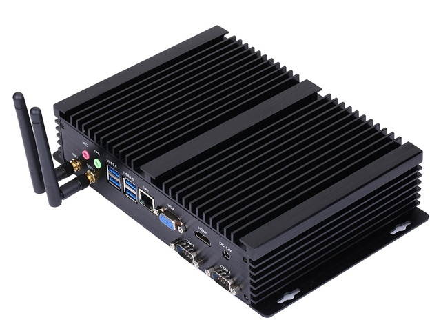 HUNSN Fanless Industrial PC, Mini Computer, Intel Core I5 7200U, Windows 10 Pro/Linux Ubuntu, IM03, AC WiFi/BT4.0/VGA/HDMI/LAN/2COM RS232/3USB2.0/4USB3.0,(16G RAM/128G SSD)