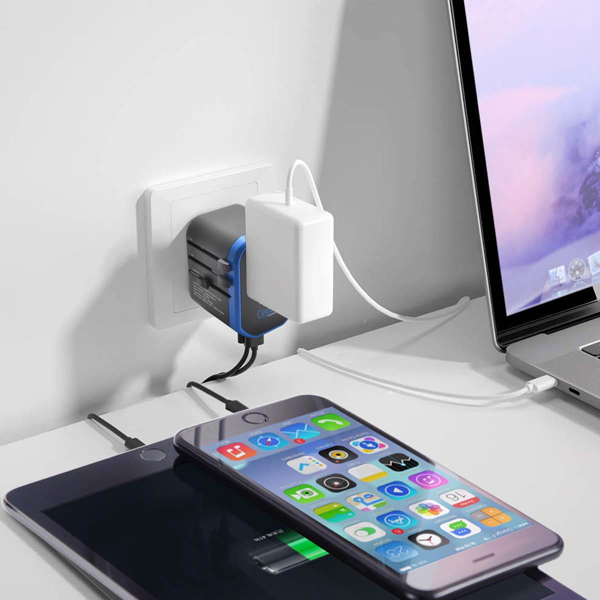 All-In-One International Travel Plug Adapter - 2 USB Ports (UP-8KU)