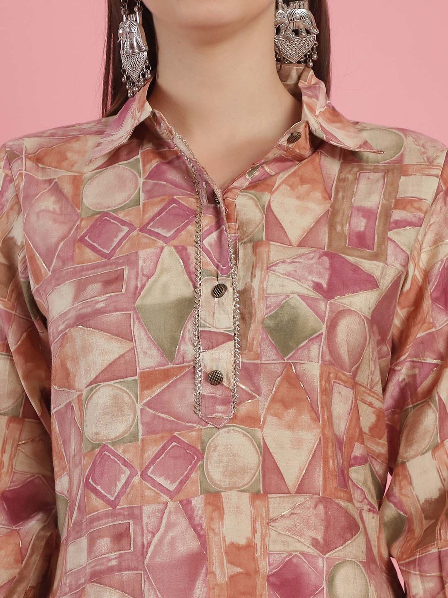 Prakrti Pink Printed Kurti Salwar Set