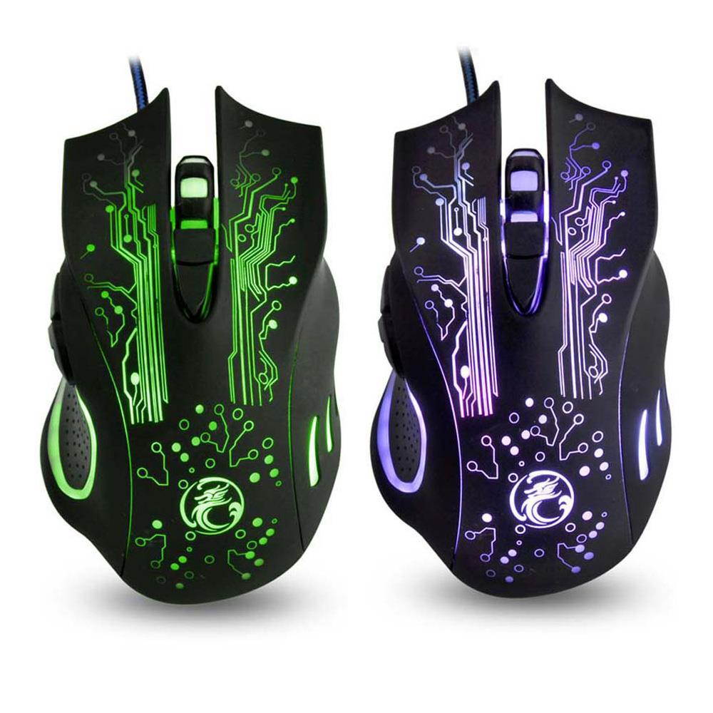 axGear Gaming Mouse USB Optical 5500 Dpi 6 Buttons Wired Mice for Gamer Computer 7 LED