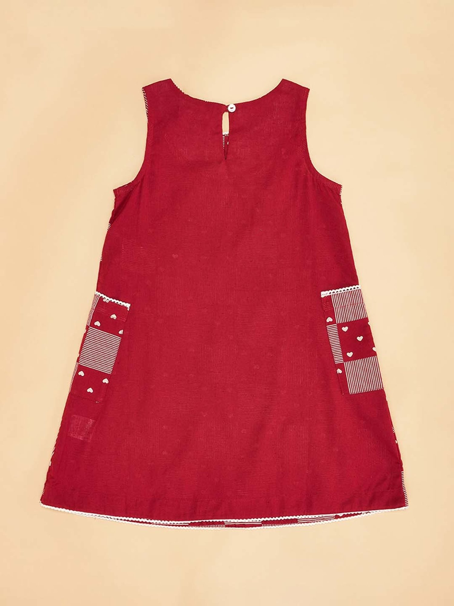 Akkriti by Pantaloons Kids Cherry Red Cotton Printed Dress