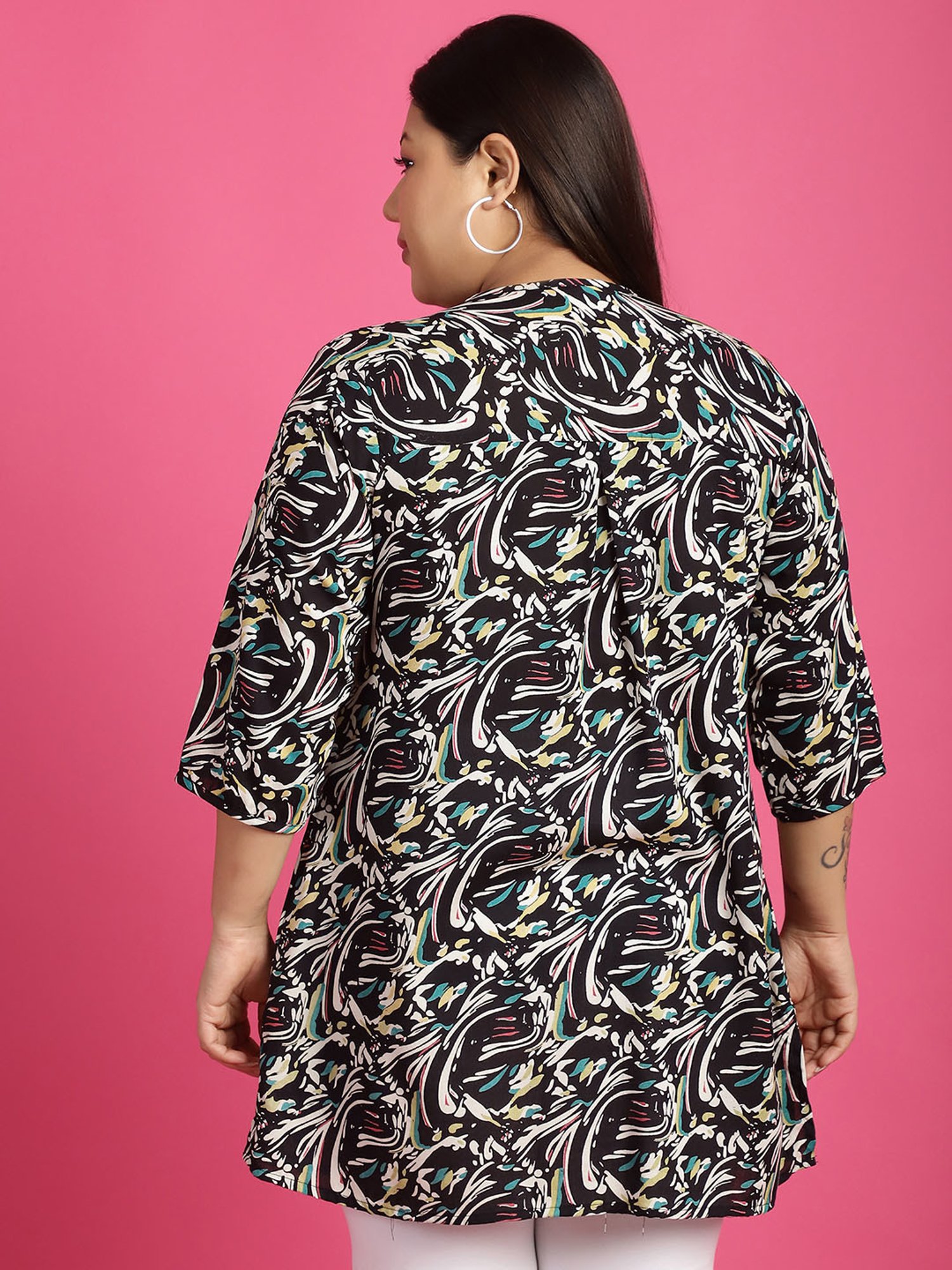 theRebelinme Black Floral Print Shirt