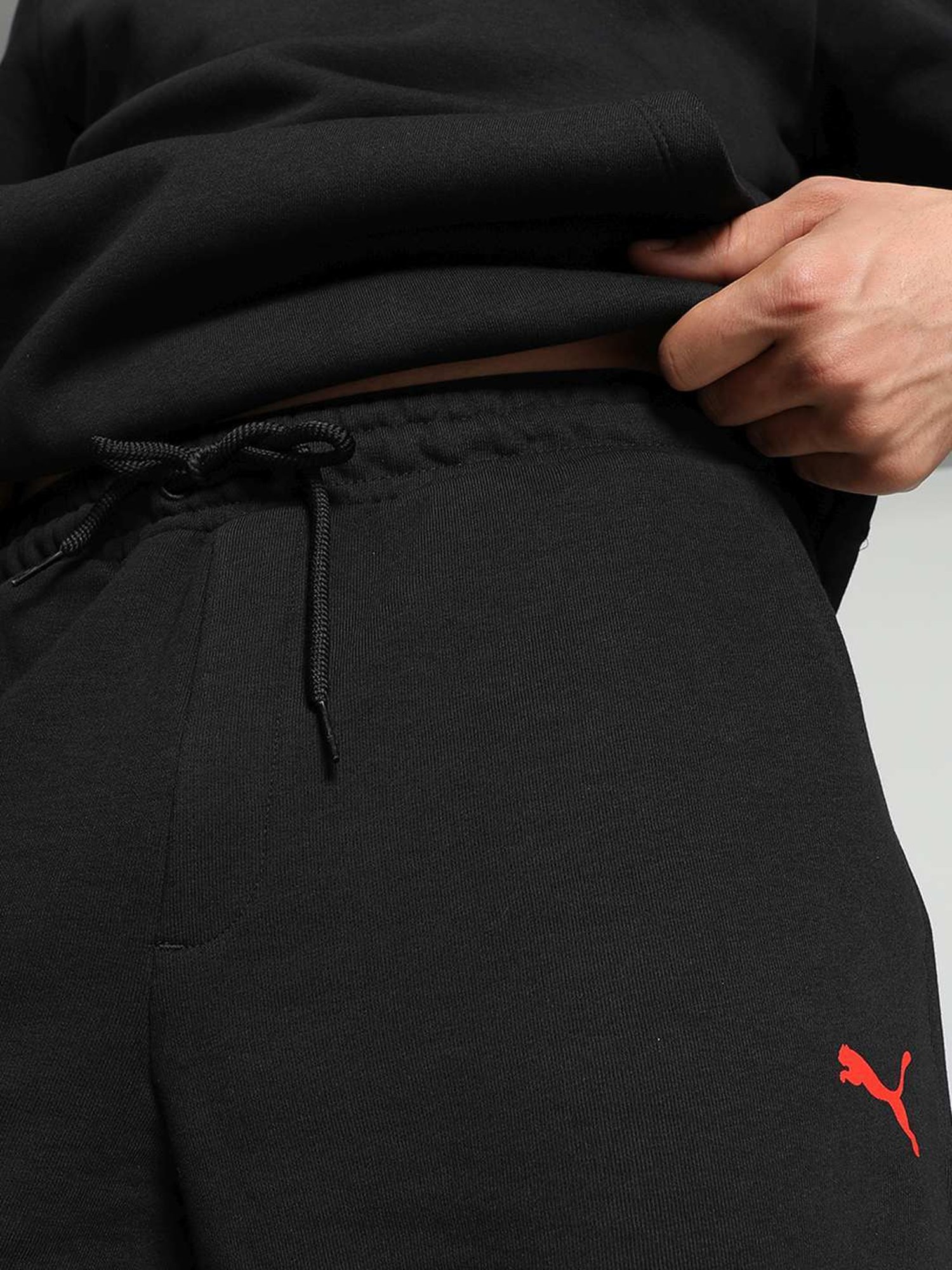 Puma Essentials Black Cotton Regular Fit Sports Shorts