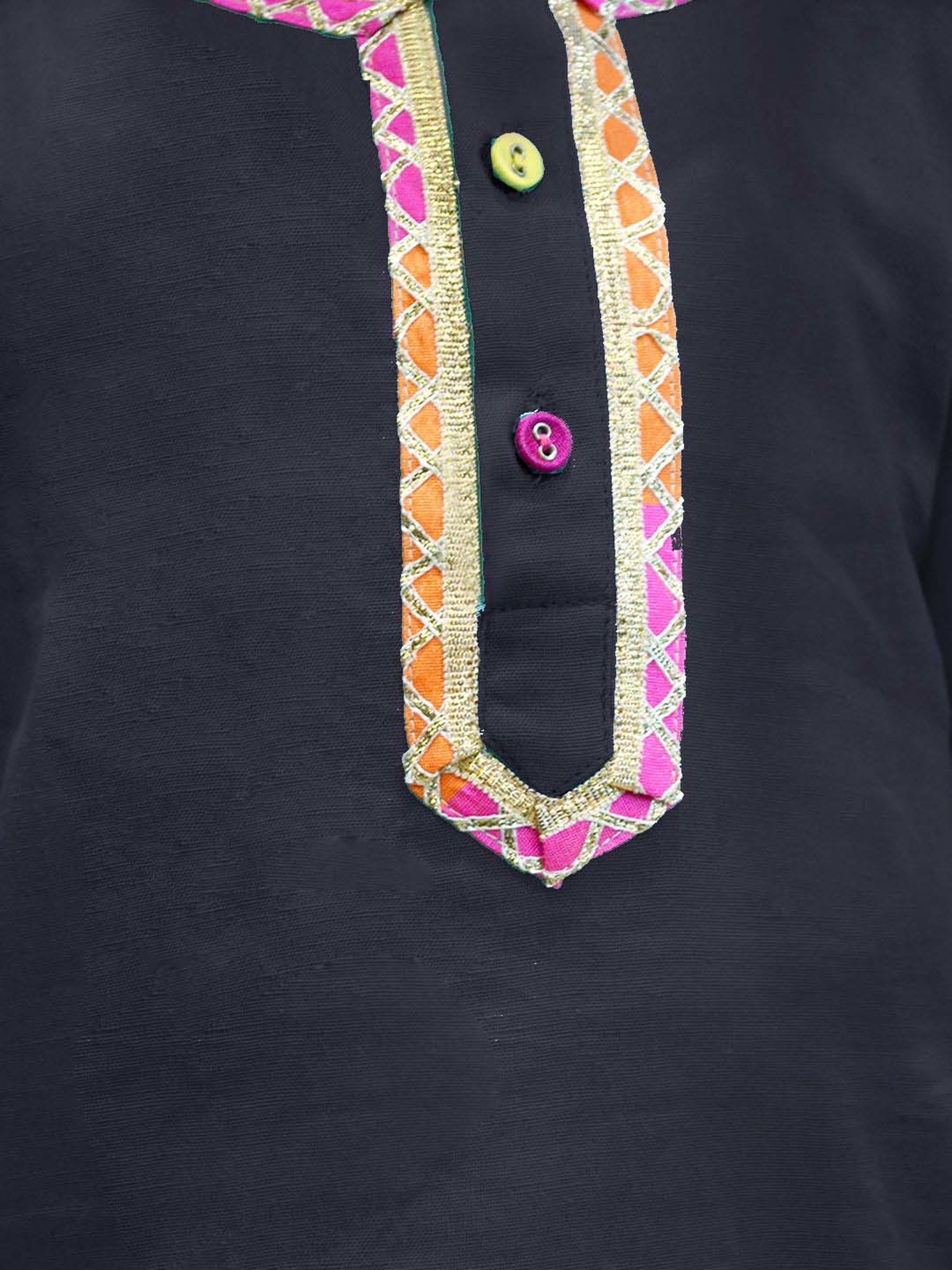 A.T.U.N. Boys Navy Blue Solid Full Sleeves Kurta Set