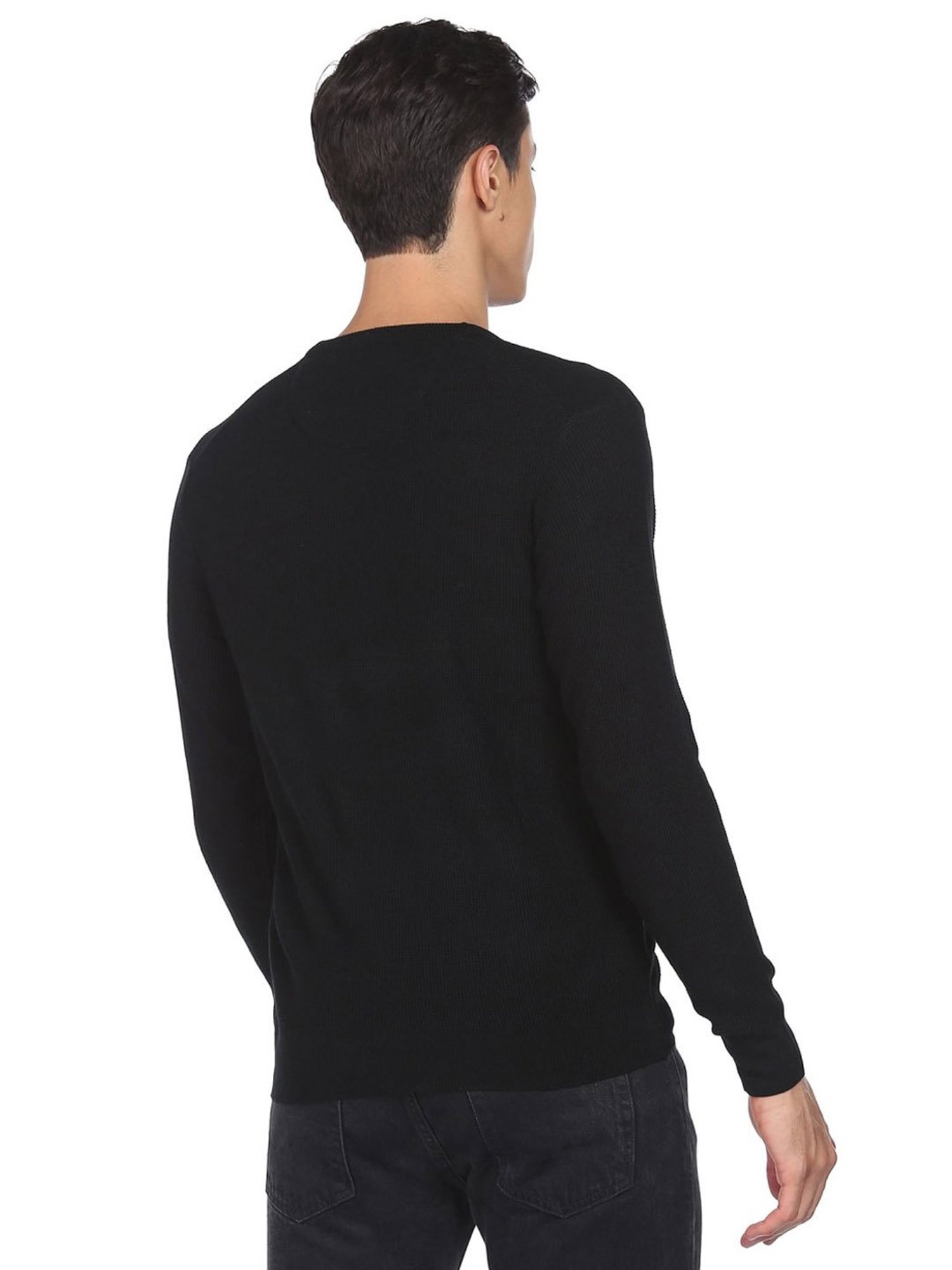 Arrow Sport Black Regular Fit Sweaters
