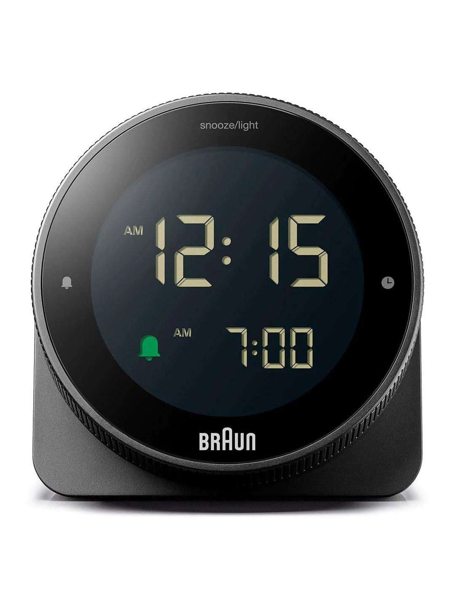 Braun Black Classic Analog Alarm Clock With Snooze And Continuous Backlight