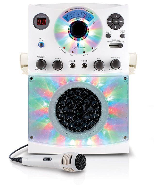 The Singing Machine(R) Sml385btw Bluetooth(R) Karaoke System With Led Disco Lights & Microphone (White)  15.80In. X 11.1