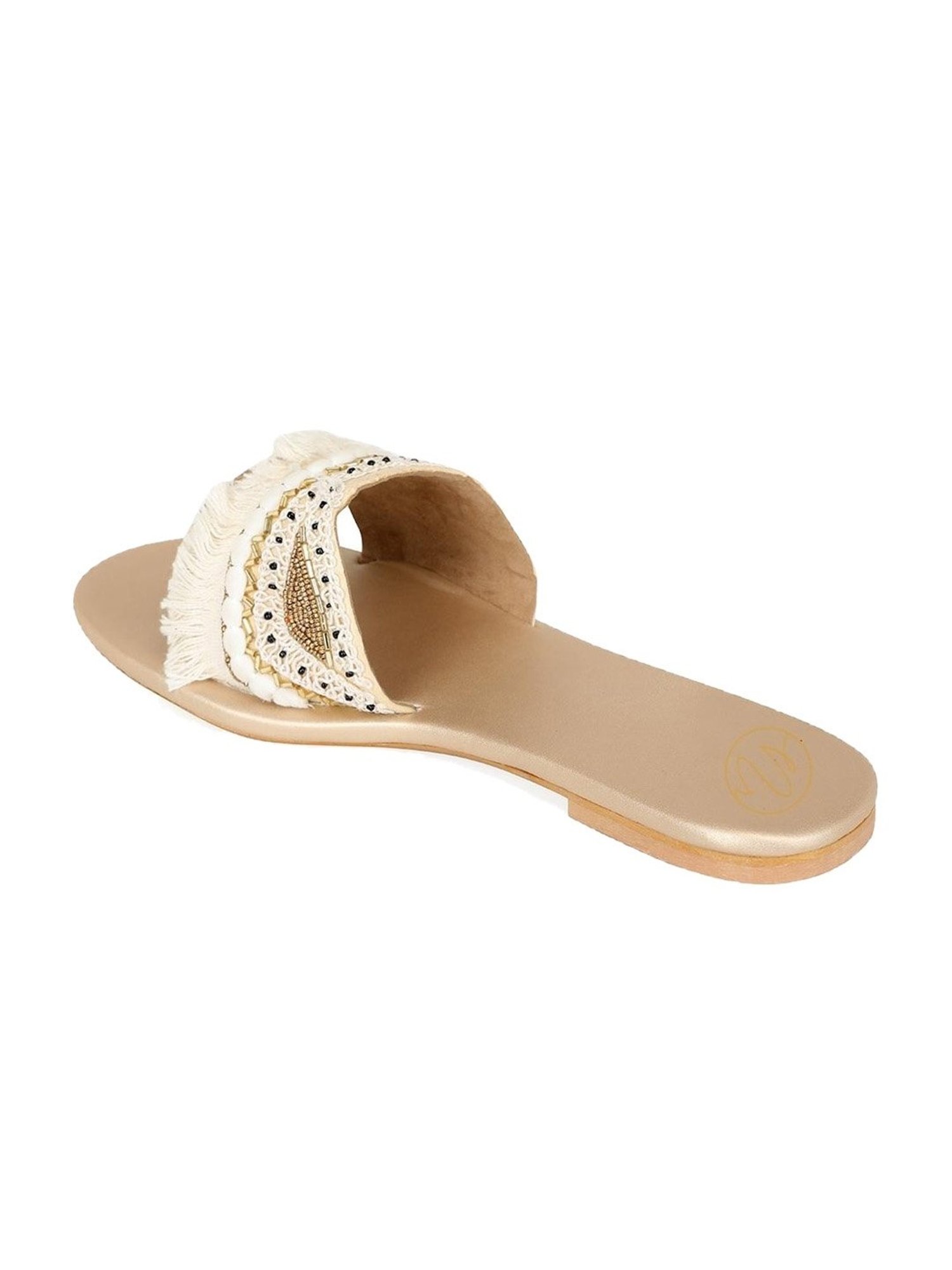 NR by Nidhi Rathi Women's Golden Casual Sandals