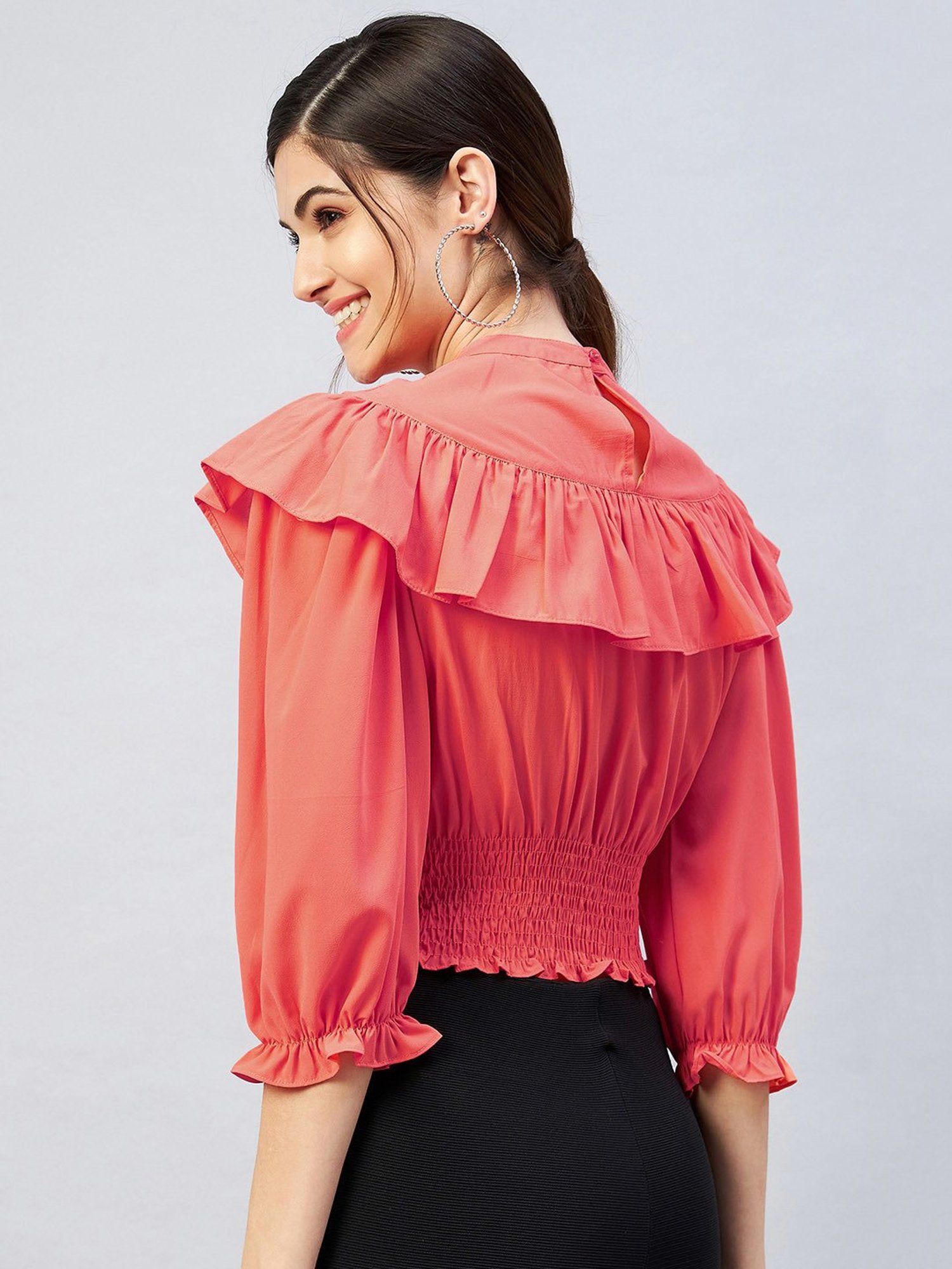 Carlton London Coral Crop Top