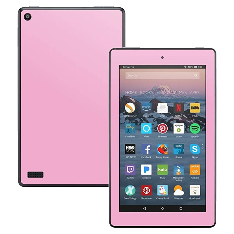 Skin Compatible with  Kindle Fire 7 2017 Solid Pink | Protective Durable and Unique Vinyl Decal wrap Cover | Easy to Apply Remove and Change Styles | Made in The USA