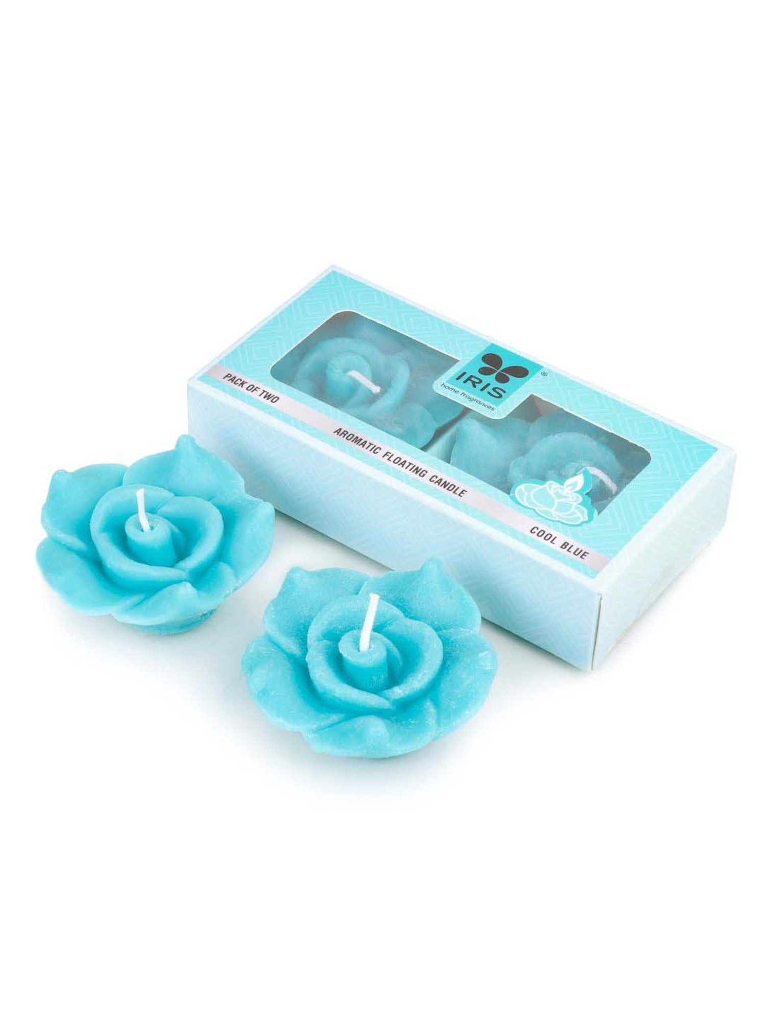 IRIS Blue Home Fragrances Cool Blue Aromatic Floating Candle Pack of 2 (Set of 4)