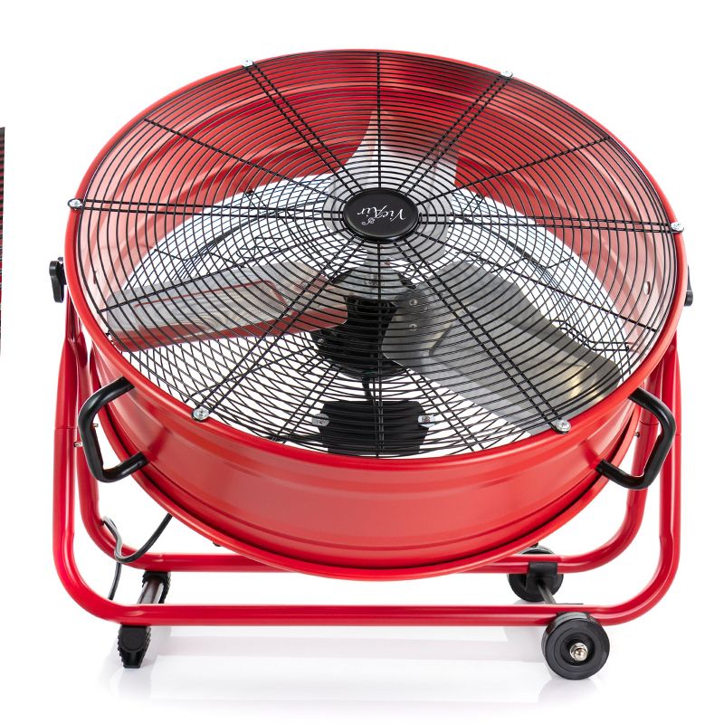 VieAir 24 Inch Commercial Floor Drum Fan in Red