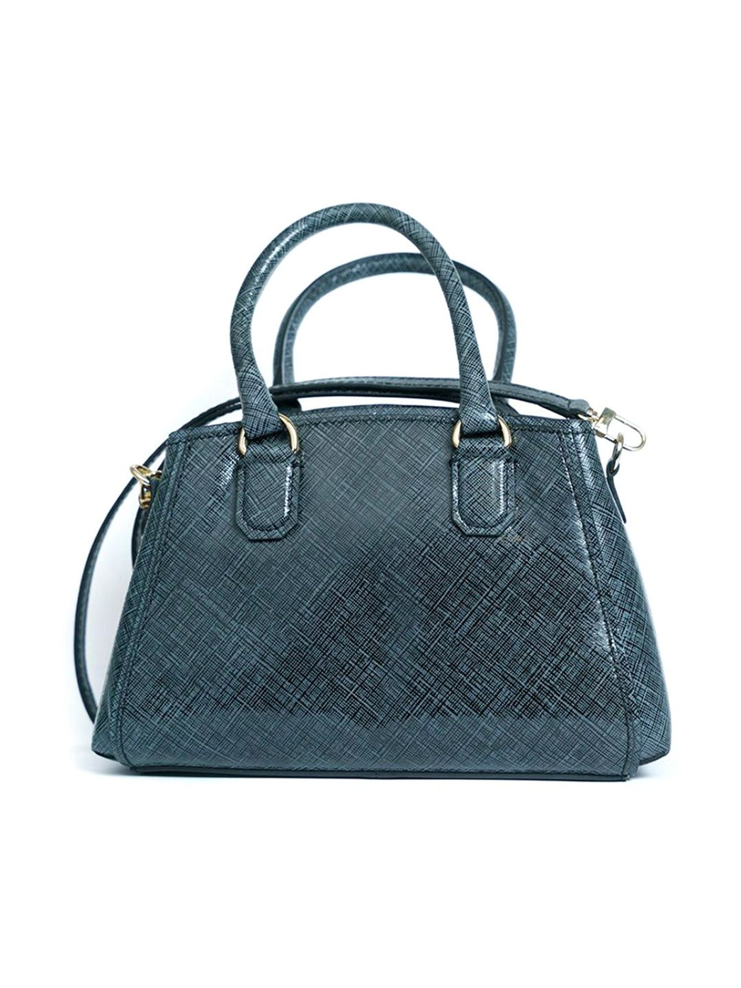 RI2K London Black Leather Medium Printed Handbag