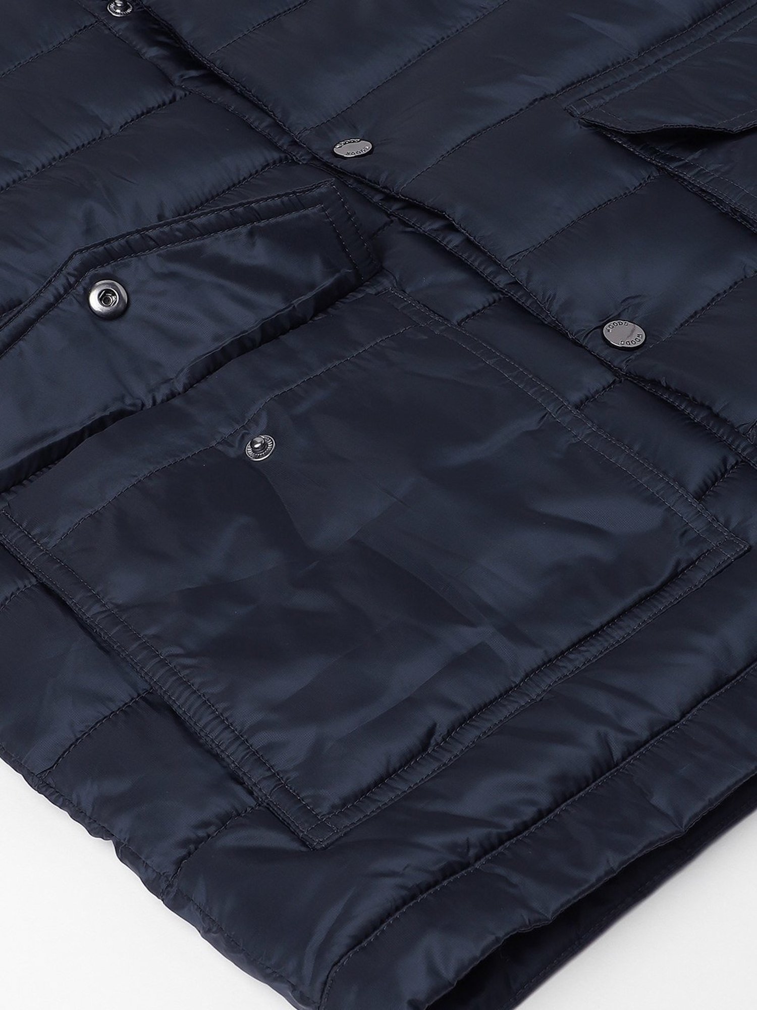 Woods Navy Regular Fit Quilted Jacket