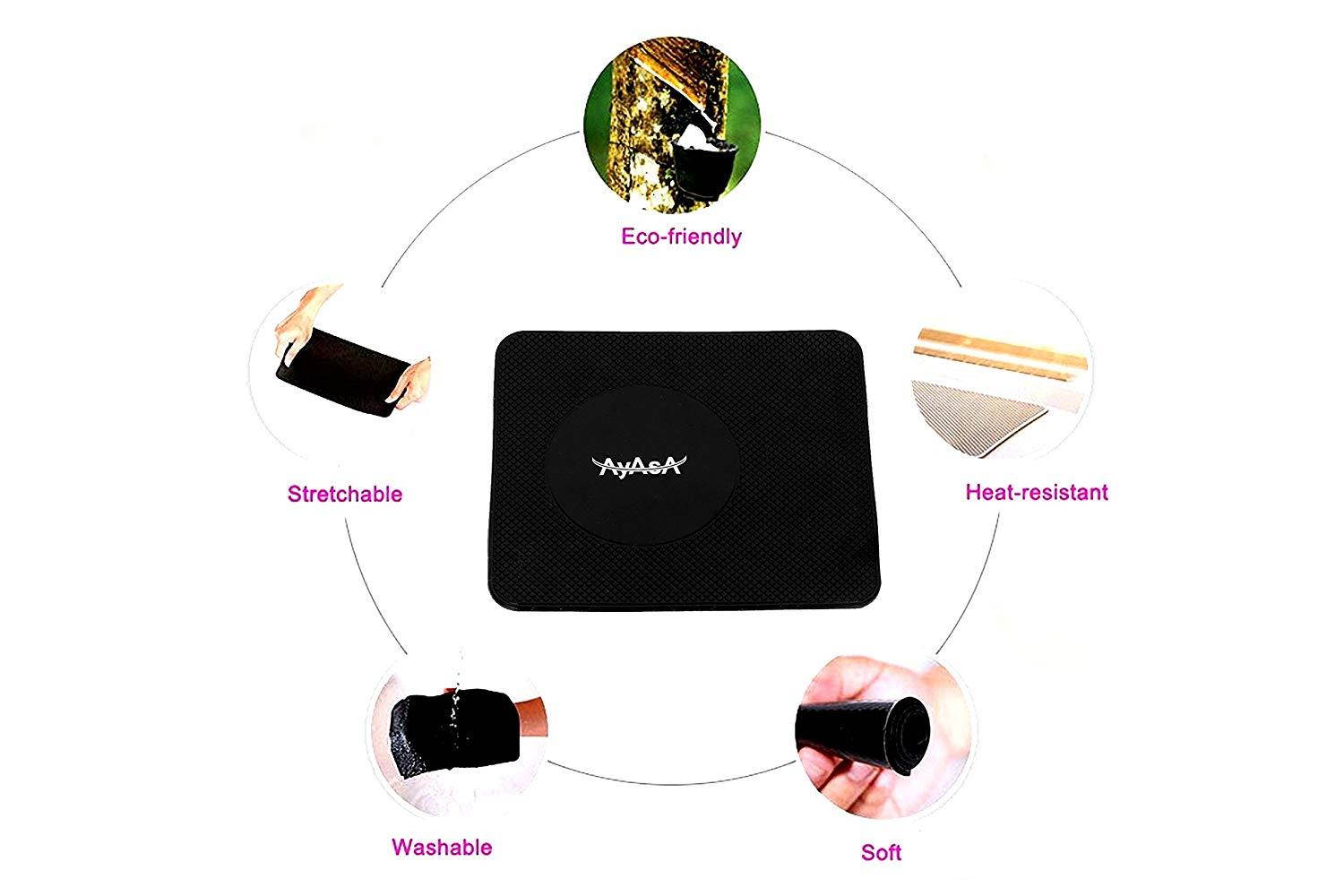 AyasA z100 Car Pad Non Slip Sticky Anti Slide Dash Cell Phone Mount Holder Mat Car Dashboard Sticky Pad Adhesive Mat for Cell Phone/Electronic Devices/GPS