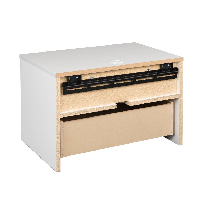 Floating 1 Drawer Nightstand with Open Shelf White - Prepac