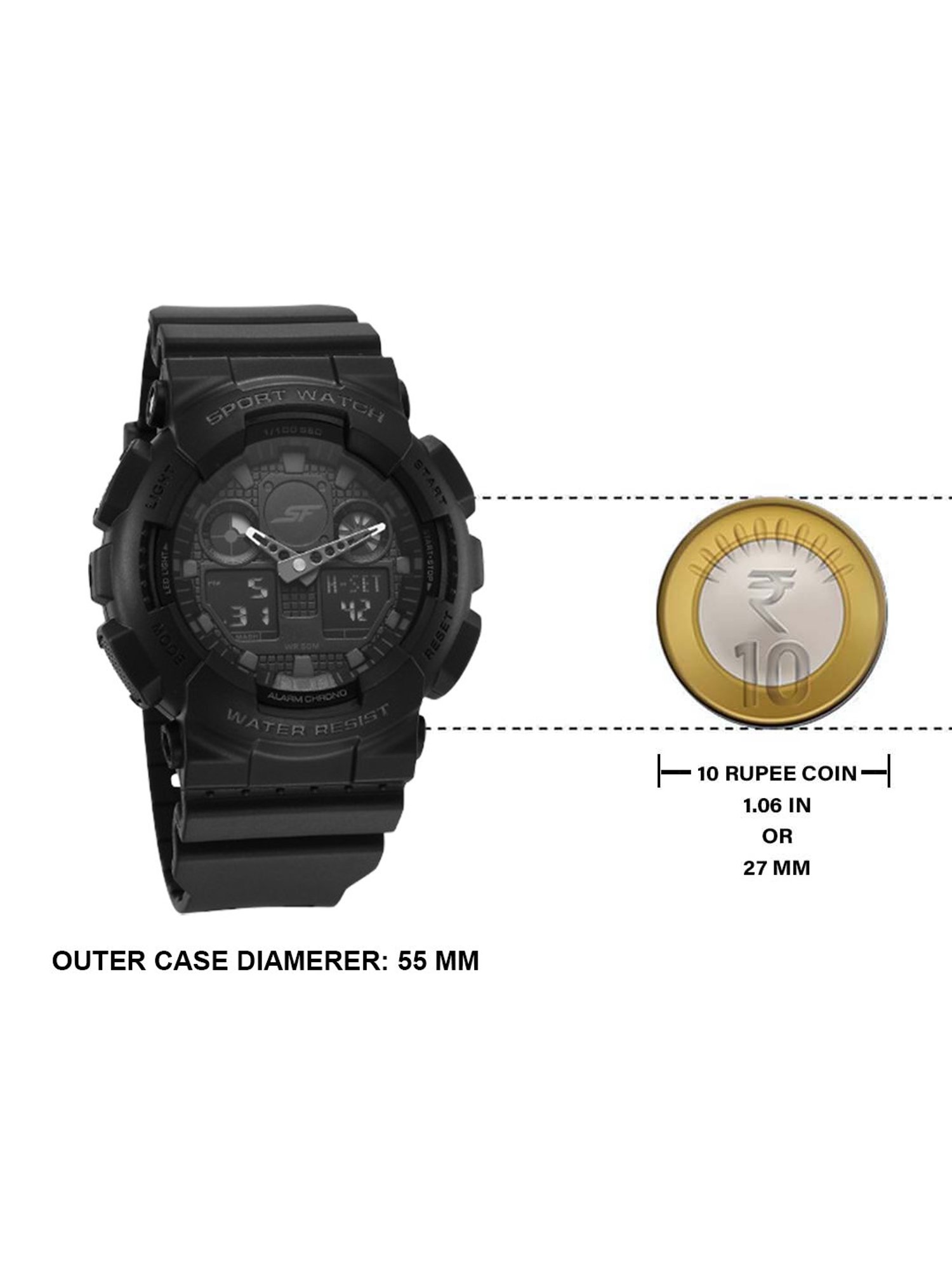 Sonata Fiber 87058PP04 SF Vigour Analog-Digital Unisex Watch