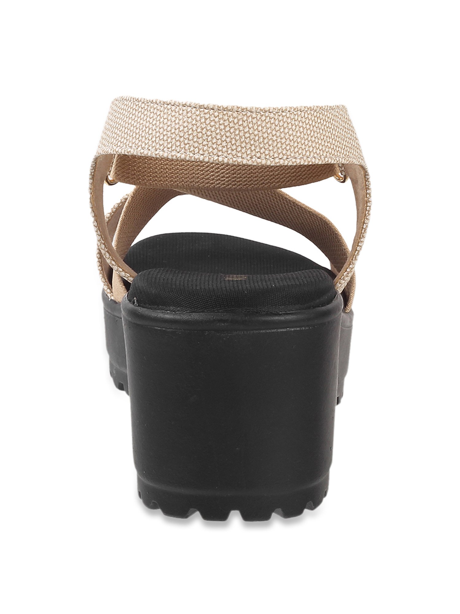 Walkway Women's Beige Cross Strap Sandals