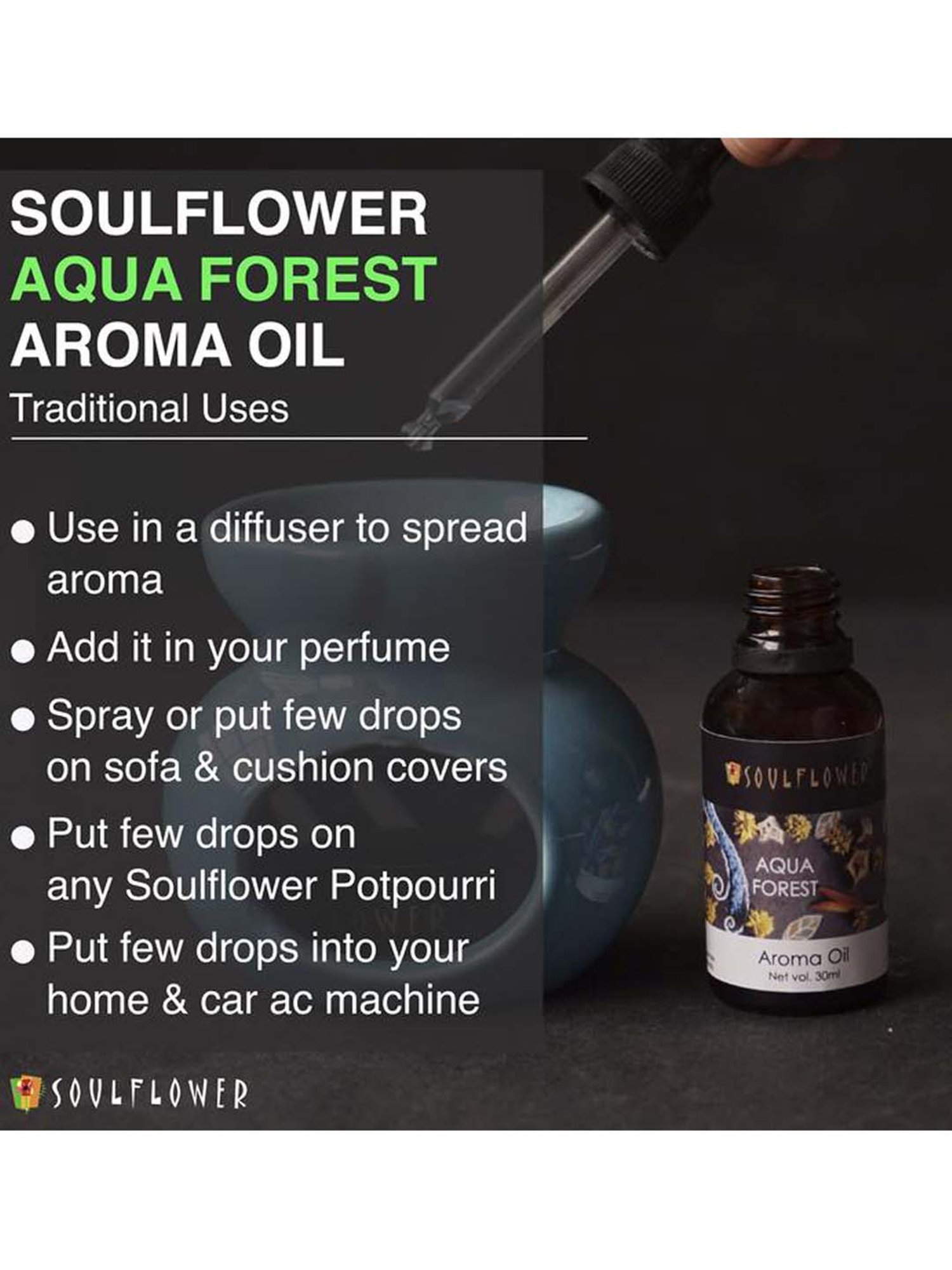 Soulflower Aqua Forest Aroma Oil (30 ml) - Set of 1